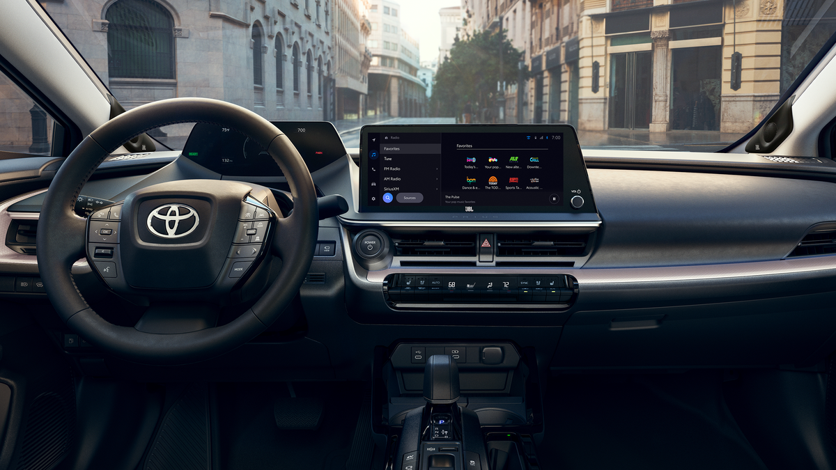 2027 Toyota Prius Limited dashboard with the top-mounted driver display and 12.3-inch touchscreen